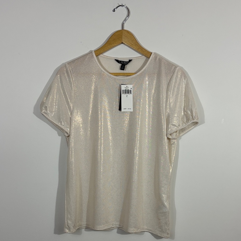 Lauren Ralph Lauren Metallic Short Sleeve Tee